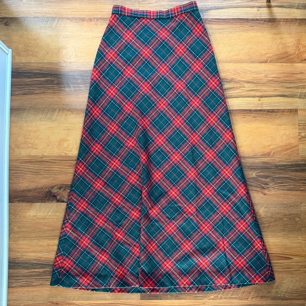 Vintage Wool Plaid Skirt